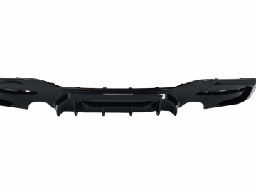 Rear Bumper Spoiler Valance Diffuser Twin Outlet Single suitable for BMW 1 Series F20 F21 LCI (2015-2019) Piano Black Competition Design