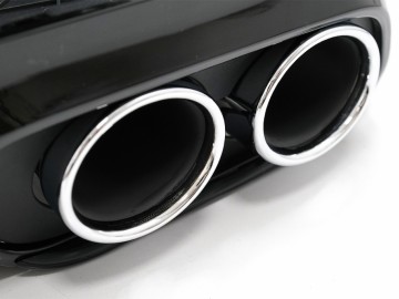 Rear Bumper Valance Diffuser Double Outlet with Exhaust Tips suitable for Mercedes C-Class C205 A205 Coupe Cabriolet (2014-2019) C43 Design