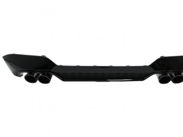 Rear Bumper Valance Diffuser Double Outlet with Exhaust Tips suitable for BMW X3 G01 LCI M-Sport (2021-up) Piano Black