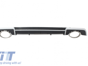 Rear Bumper Valance Diffuser & Exhaust Tips suitable for AUDI A4 B8 Sedan Facelift (2012-2015) AB-Design