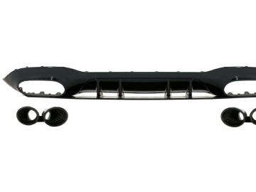 Rear Bumper Valance Diffuser suitable for Mercedes A-Class V177 Sedan (2018-up) Black Exhaust