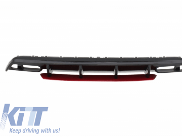 Rear Bumper Valance Diffuser suitable for MERCEDES W176 A-Class (2012-2018) A45 Facelift Design Red Edition