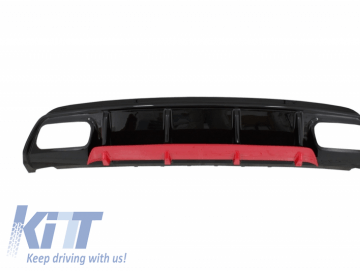 Rear Bumper Valance Diffuser suitable for MERCEDES W176 A-Class (2012-2018) A45 Facelift Design Red Edition