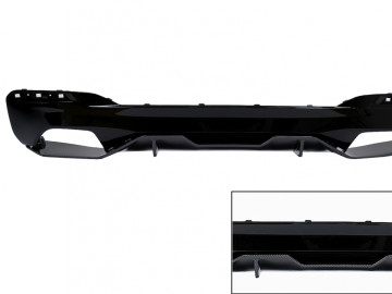 Rear Bumper Valance Diffuser suitable for BMW 5 Series G30 G38 G31 (2016-2019) 540 M Design Black & Carbon Look