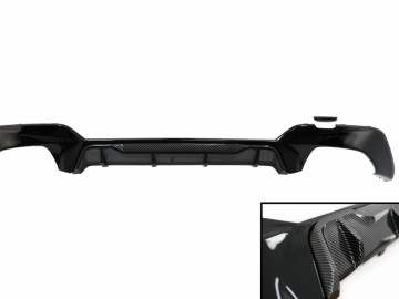 Rear Bumper Valance Diffuser with Side Skirts Extension suitable for BMW 3 Series G20 Sedan G21 Touring (2019-up) M Look Carbon Insertion