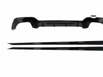 Rear Bumper Valance Diffuser with Side Skirts Extension suitable for BMW 3 Series G20 Sedan G21 Touring (2019-up) M Look Carbon Insertion