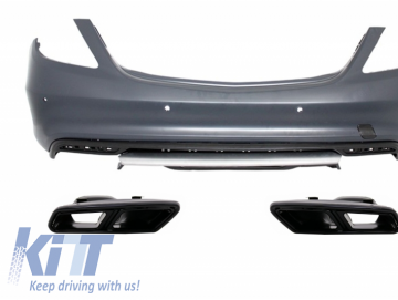 Rear Bumper With Exhaust Muffler Tips Black Edition suitable for MERCEDES Benz W222 S-Class (2013-up) S63 A-Design