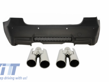 Rear Bumper suitable for BMW 3 Series E90 (2004-2011) Middle Exhaust Muffler Tips M3 Design with PDC