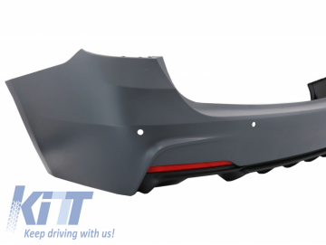 Rear Bumper suitable for BMW 3 Series F31 Touring Non LCI & LCI (2011-2018) M-Performance Design Double Single Outlet