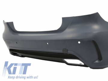 Rear Bumper suitable for MERCEDES C-Class W204 (07-14) Facelift C63 Design with Exhaust Muffler Tips