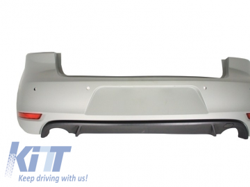Rear Bumper suitable for VW Golf 6 VI (2008-2012) with Complete Exhaust System and Taillights FULL LED Red/Smoke GTI Design