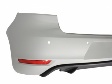 Rear Bumper suitable for VW Golf 6 VI (2008-2012) with Complete Exhaust System and Taillights FULL LED Dynamic Sequential Turning Light GTI Design