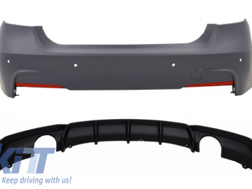 Rear Bumper with Air Diffuser Valance Double Outlet suitable for BMW 3'er F30 (2011-up) M-Performance Design