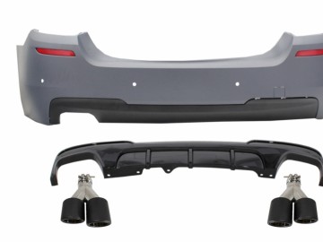 Rear Bumper with Diffuser and Dual Twin Exhaust Tips Carbon suitable for BMW 5 Series F10 (2011-2017) M-Performance Design