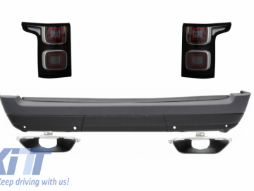 Rear Bumper with Exhaust Muffler Tips and Full LED Taillights suitable for Range Rover Vogue L405 (2013-2017) Facelift 2018+ Design