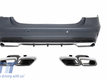 Rear Bumper with Exhaust Muffler Tips suitable for MERCEDES Benz W212 E-Class Facelift (2013-up)