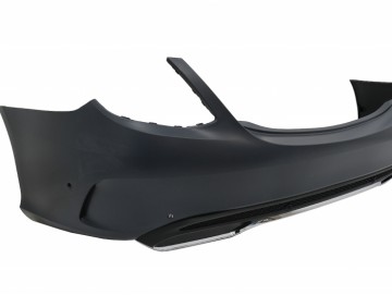 Rear Bumper with Exhaust Muffler Tips Black suitable for Mercedes C-Class W205 Limousine (2014-2020) C63 Design