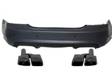 Rear Bumper with Exhaust Muffler Tips Black suitable for Mercedes S-Class W221 (2005-2010) S65 Design