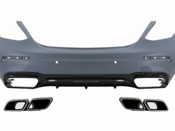 Rear Bumper with Exhaust Muffler Tips Chrome suitable for Mercedes E-Class W213 (2016-Up) E63 Design