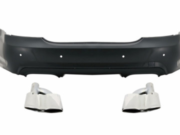 Rear Bumper with Exhaust Muffler Tips Chrome suitable for Mercedes S-Class W221 (2005-2013) S65 Design