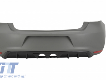 Rear Bumper with Exhaust System suitable for VW Polo 6R (2009-2018) R400 Design Without PDC