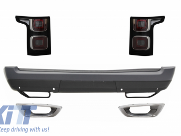 Rear Bumper with Exhaust and Full LED Taillights suitable for Range Rover Vogue L405 (2013-2017) Facelift Design