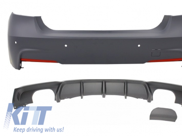 Rear Bumper with Valance Diffuser Single / Double Outlet suitable for BMW 3'er F30 F31 (2011-up) M Performance Design