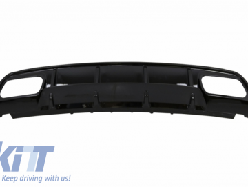 Rear Diffuser Black Edition with Muffler Tips suitable for MERCEDES W176 A-Class 2012-2015 A45 Design Facelift