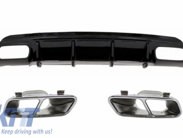 Rear Diffuser Black Edition with Muffler Tips suitable for MERCEDES W176 A-Class 2012-2015 A45 Design Facelift