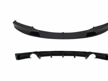 Rear Diffuser Double Outlet for Single Exhaust with Front Spoiler suitable for BMW 3 Series F30 F31 (2011-2019) M Performance Design Piano Black