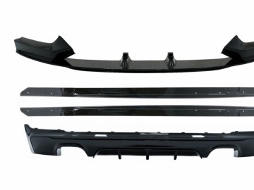 Rear Diffuser Double Outlet with Front Spoiler Lip and Side Skirts Add-on Lip Extensions suitable for BMW 2 Series F22 F23 (2013-) M Performance Desig