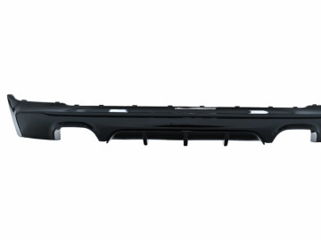 Rear Diffuser Double Outlet with Exhaust Muffler Tips Piano Black suitable for BMW 2 Series F22 F23 (2013-) M Design