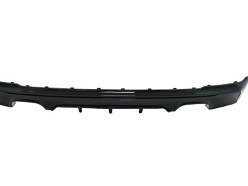 Rear Diffuser Double Outlet with Exhaust Muffler Tips Piano Black suitable for BMW 2 Series F22 F23 (2013-) M Design