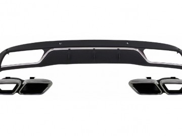 Rear Diffuser & Exhaust Tips Tailpipe Package suitable for Mercedes C-Class W205 S205 Standard (2014-2018) C63 Design
