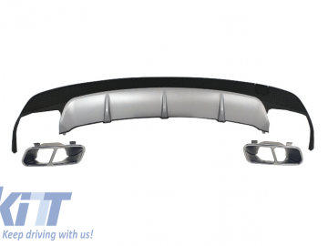 Rear Diffuser suitable for Mercedes GLC C253 COUPE (2015-Up) GLC63 Silver Tips