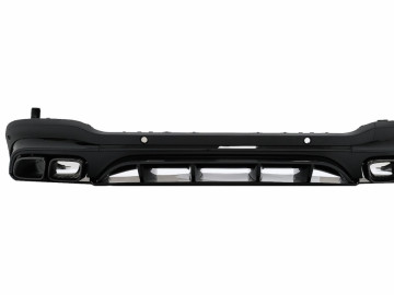 Rear Diffuser with Black Exhaust Muffler Tips suitable for Mercedes GLC SUV X253 Facelift (2020-up) GLC63 Design Night Package