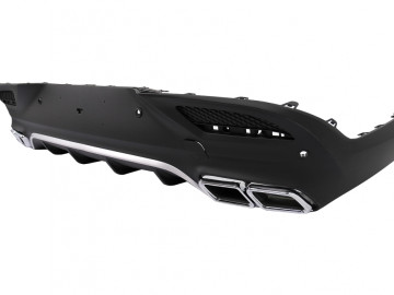 Rear Diffuser with Chrome Exhaust Muffler Tips suitable for Mercedes GLE Coupe C292 Sport Line (2015-2019) GLE63 Design