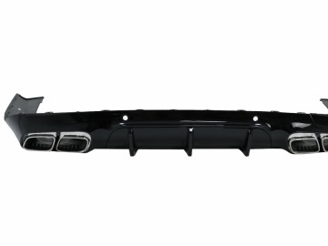 Rear Diffuser with Chrome Exhaust Tips suitable for Mercedes CLS-Class C257 Sport Line (2018-up) CLS63 Design