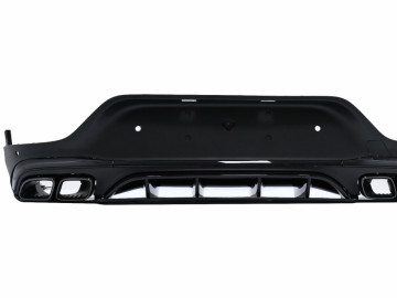 Rear Diffuser with Exhaust Black Muffler Tips suitable for Mercedes GLC Coupe Facelift C253 (2020-up) GLC63 Design