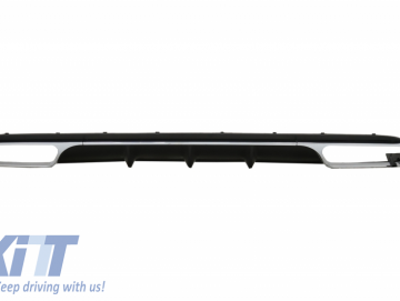 Rear Diffuser with Exhaust Muffler Tips Black suitable for Mercedes E-Class W212 Facelift (2013-2016) only Standard Bumper