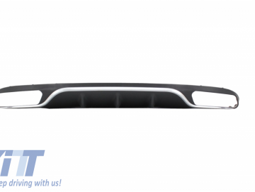 Rear Diffuser with Exhaust Muffler Tips suitable for Standard Mercedes E-Class W213 (2016-up) E63 Design Chrome Edition