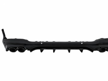 Rear Diffuser with Exhaust Muffler Tips suitable for MERCEDES GLC COUPE Facelift (C253) (2020-) GLC43 Design Black Tips