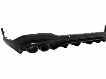 Rear Diffuser with Exhaust Muffler Tips suitable for MERCEDES GLC COUPE Facelift (C253) (2020-) GLC43 Design Black Tips