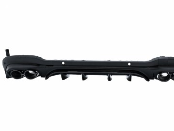 Rear Diffuser with Exhaust Muffler Tips suitable for MERCEDES GLC COUPE Facelift (C253) (2020-) GLC43 Design Black Tips