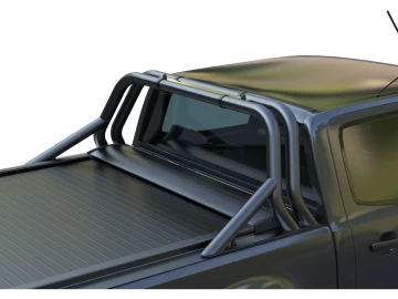Roll bar com Design Desportivo Preto mate de duas peças de tubo inoxidável Ford F-150 2021+