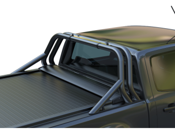 Roll bar com Design Desportivo Preto mate de duas peças de tubo inoxidável Toyota Hilux 1997->'02-2005