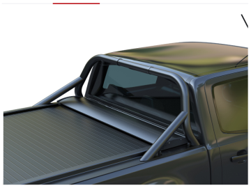 Roll bar de design desportivo Preto Mate de peça e meia de tubo inoxidável Ford Ranger XLT Cabine Dupla