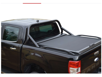 Roll bar de design desportivo Preto Mate de peça e meia de tubo inoxidável Ford Ranger XLT Cabine Dupla