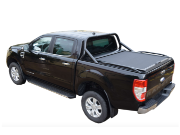 Roll bar de design desportivo Preto Mate de peça e meia de tubo inoxidável Ford Ranger XLT Cabine Dupla