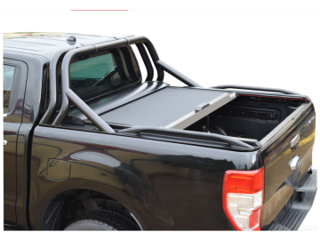 Roll bar design desportivo Preto mate de duas peças de tubo inoxidável Ford Ranger XLT Cabine Dupla